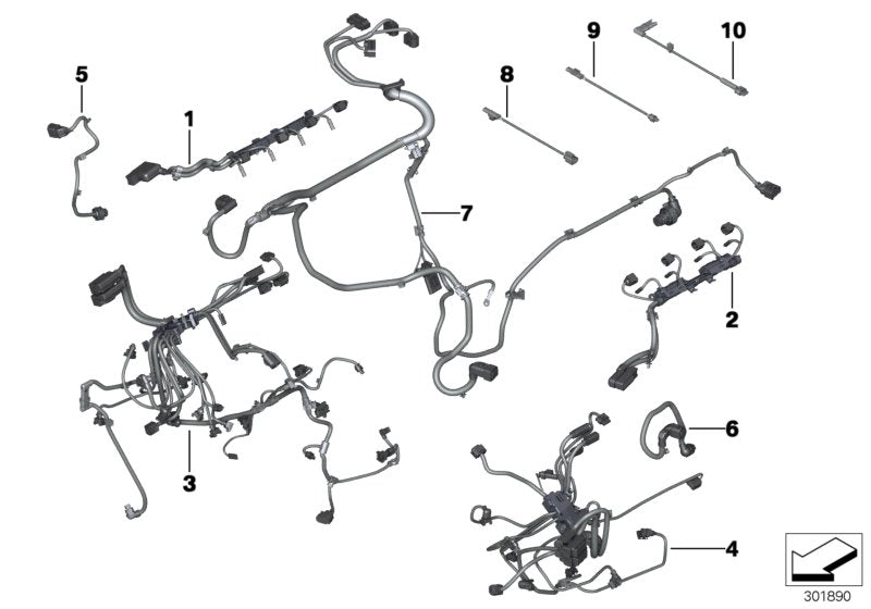 Genuine BMW 12518654756 Wiring Harness, Eng. Sensoric Module 1 45017 (Inc. 550iX, 550iX 4.0 & 550iX 4.4) | ML Performance US US Car Parts