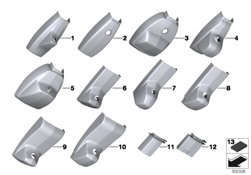 Genuine BMW 51169177322 RR5 Set Of Covers Mirror Baseplate SCHWARZ (Inc. 650iX, 535dX & 650iX 4.4) | ML Performance US US Car Parts
