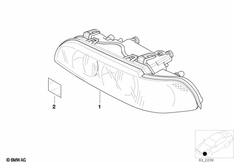 Genuine BMW 63128361939 Headlight Left