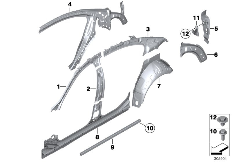 Genuine BMW 41217313103 Reinforcement, Bracket, Open Assist, Lf (Inc. 750i, 750LiX 4.0 & 750LiX 4.4) | ML Performance US US Car Parts