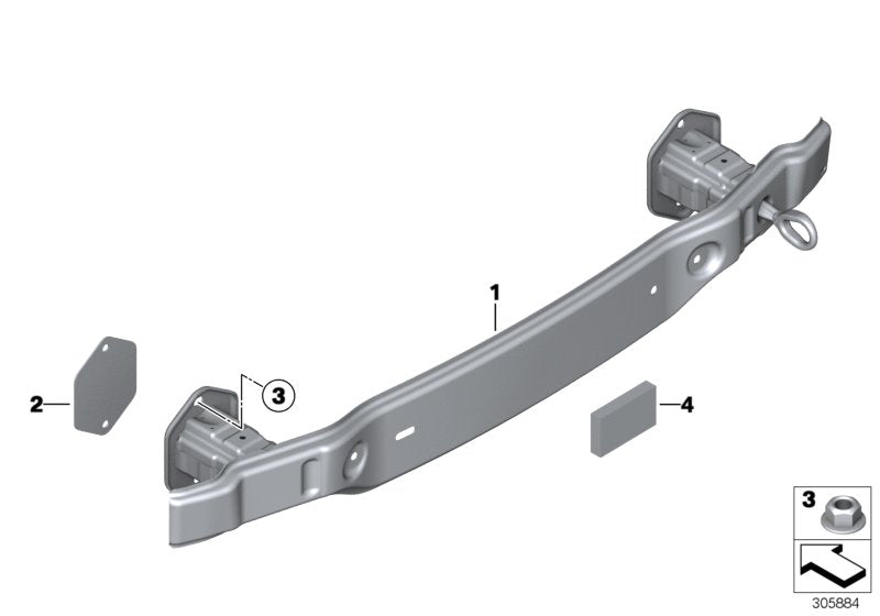 Genuine BMW 51127285516 F22 Carrier, Bumper Rear (Inc. 228iX, M2 & 230iX) | ML Performance US US Car Parts