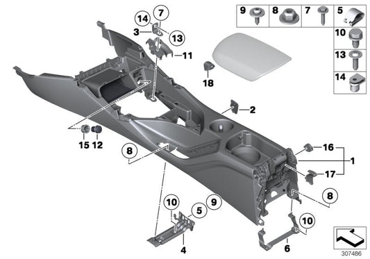 Genuine BMW 51169285157 E84 Center Console SCHWARZ (Inc. X1) | ML Performance US US Car Parts