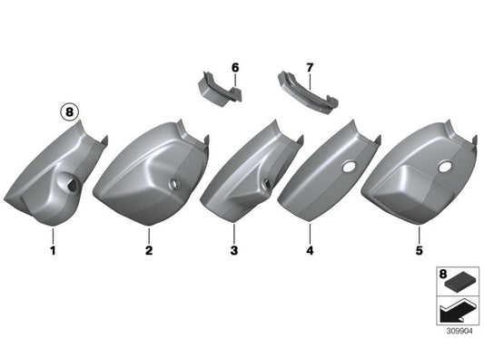 Genuine BMW 51169285754 Set Of Covers Mirror Baseplate SCHWARZ (Inc. 640iX, 650iX 4.0 & M6) | ML Performance US US Car Parts