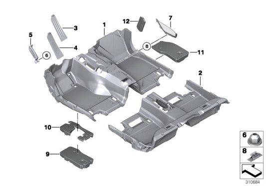 Genuine BMW 51477343069 Floor Covering Rear VENETOBEIGE (Inc. 525d, 528i & 525dX) | ML Performance US US Car Parts