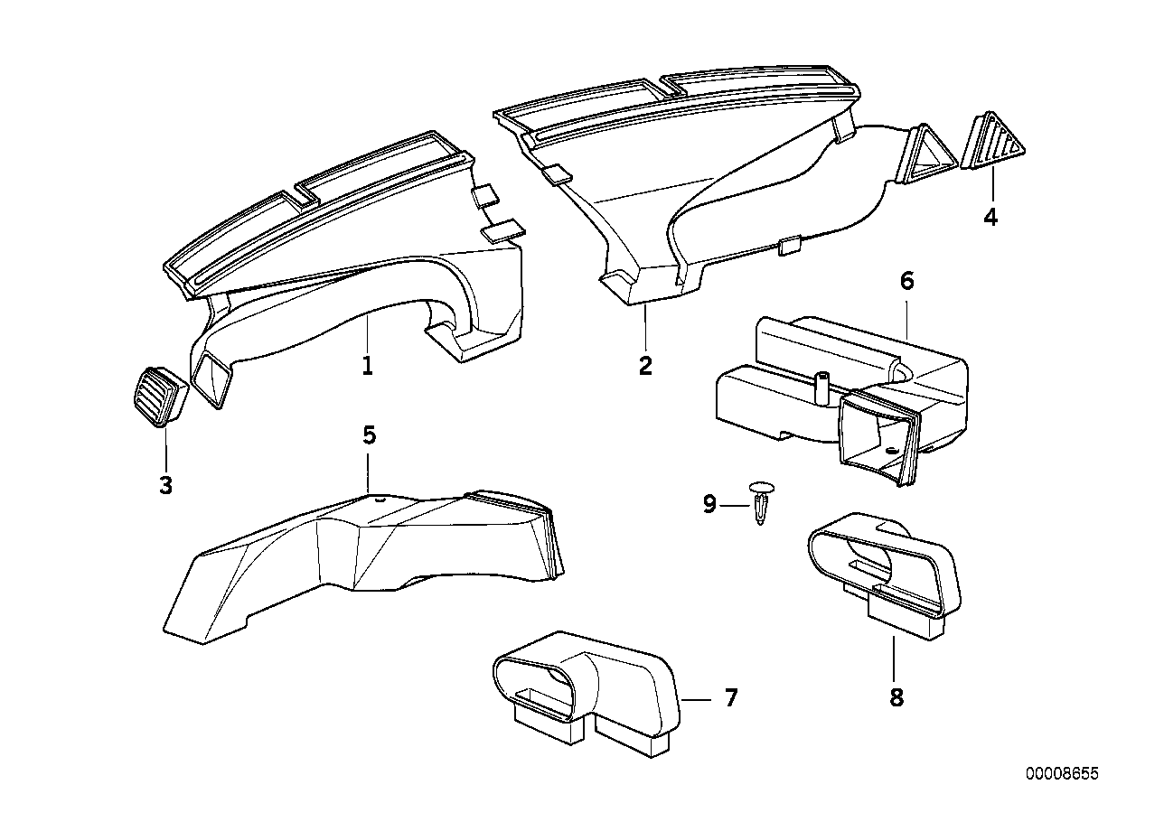 Genuine BMW 64228119165 E36 Heater Duct Left (Inc. 316i, 325i & 328i) | ML Performance US Car Parts