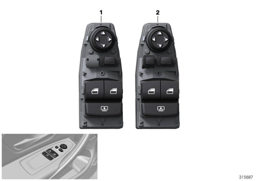 Genuine BMW 61319226266 Window Lifter Switch, Driver's Side (Inc. 430dX, 428i & 418i) | ML Performance US US Car Parts