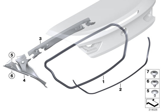 Genuine BMW 51767286077 Trunk Lid Sealing (Inc. 650iX, 650iX 4.4 & 640i) | ML Performance US US Car Parts