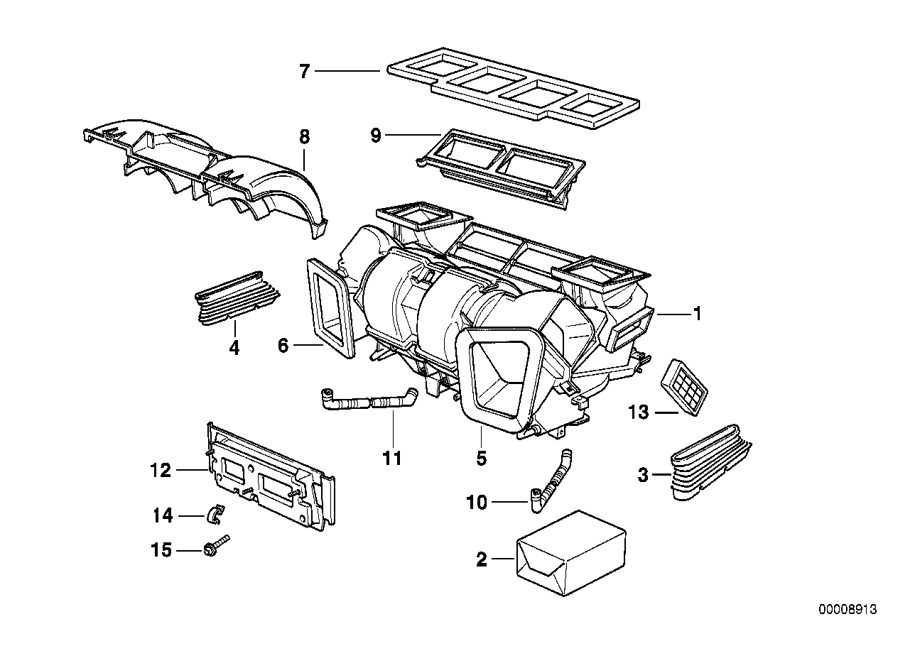Genuine BMW 64118391828 E38 Empty Housing F Heater/Air Condit.Unit IHKA (Inc. 740d, 750iL & 750iLP) | ML Performance US US Car Parts