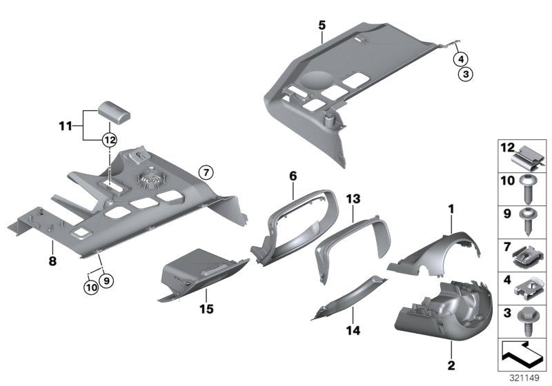 Genuine BMW 51457141726 E92 E91 Folding Box, Driver's Side GRAU (Inc. 320d, 330i & 320i) | ML Performance US US Car Parts