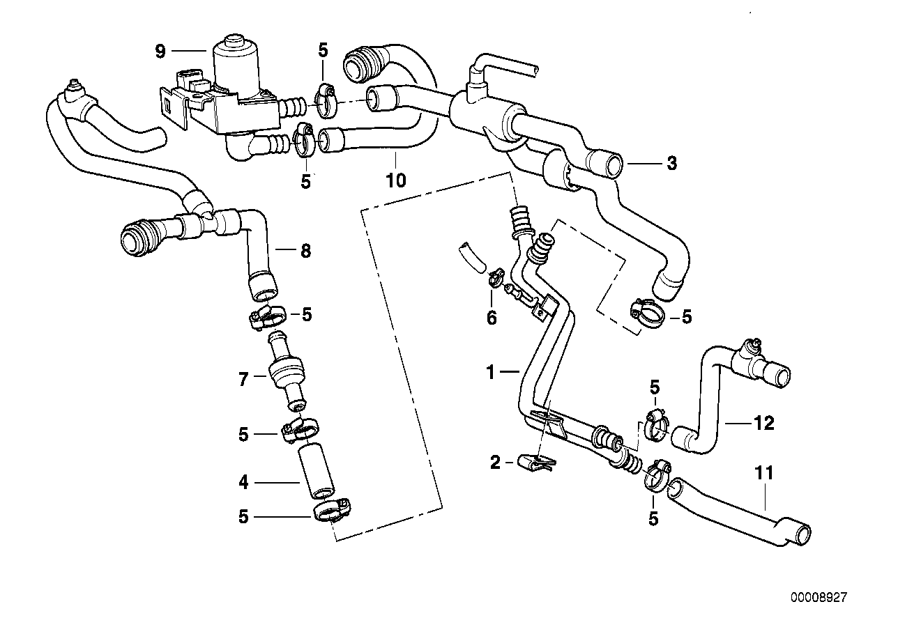 Genuine BMW 64528390726 E38 Hose (Inc. 740i, 730i & 730iL) | ML Performance US Car Parts