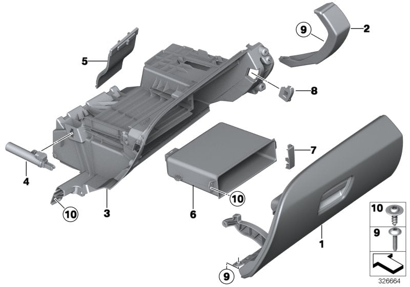 Genuine BMW 51168065754 Lid, Glove Box, Leather ARAGONBRAUN (Inc. M6) | ML Performance US US Car Parts
