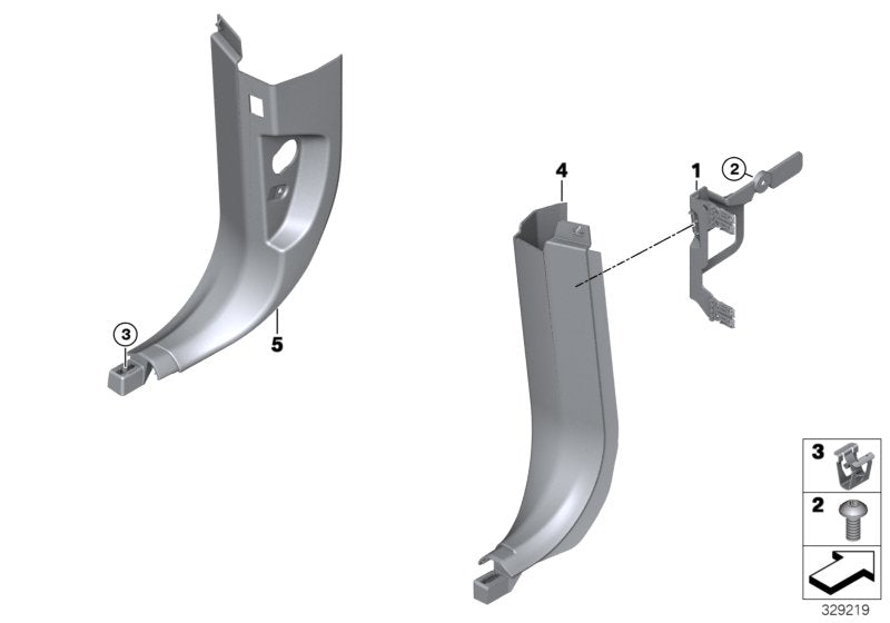 Genuine BMW 51437342594 F15 Cover, Bottom Right ELFENBEINWEISS (Inc. X5) | ML Performance US US Car Parts