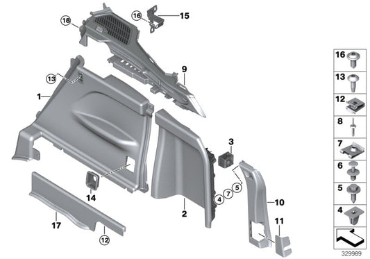 Genuine BMW 51477326674 Right Rear Lugg.Compartment Railing SCHWARZ (Inc. X5) | ML Performance US US Car Parts