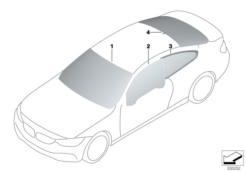 Genuine BMW 51377433344 Side Window, Rigid, Rear Right ALU HOCHGLANZ (Inc. 430dX, 418i & 420iX) | ML Performance US US Car Parts