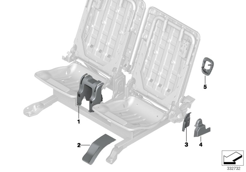 Genuine BMW 52307354075 F15 Covering Seat Rail Left ELFENBEINWEISS (Inc. X5) | ML Performance US US Car Parts