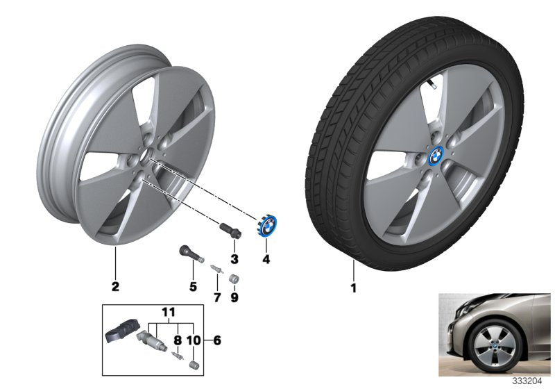 Genuine BMW 36116856438 Alloy Rim Forged 5,5JX19 ET:53 (Inc. i3 60Ah Rex, i3 120Ah Rex & i3 94Ah) | ML Performance US US Car Parts