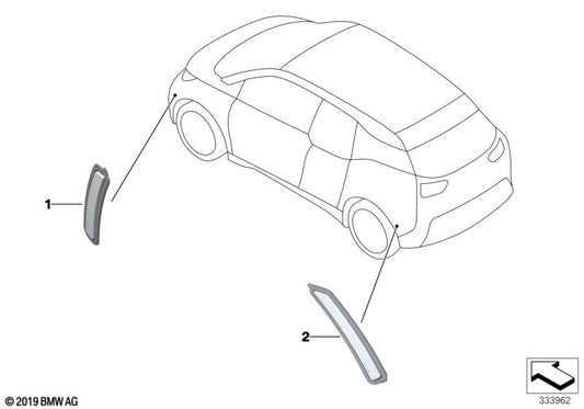 Genuine BMW 63147467478 Side Marker Light, Rear, Right (Inc. i3 120Ah Rex, i3s 120Ah & i3s 94Ah) | ML Performance US US Car Parts