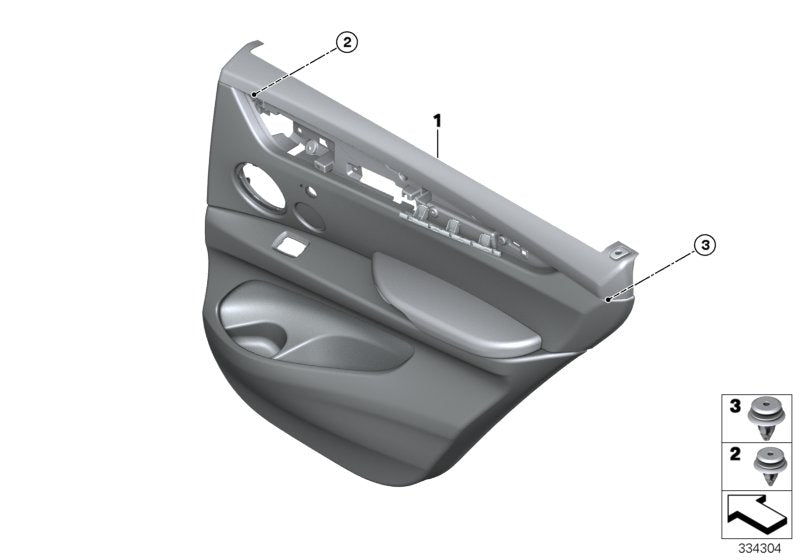Genuine BMW 51427370098 F15 Door Lining Leather Rear Right SCHWARZ (Inc. X5) | ML Performance US US Car Parts