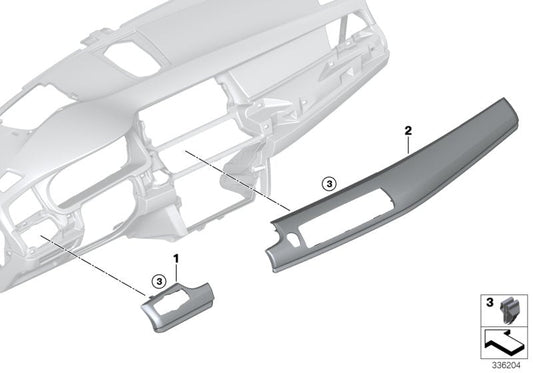 Genuine BMW 51459292074 Trim, I-Panel, Wood, Ash, Passenger BRAUN (Inc. 535dX, 550iX & 550iX 4.4) | ML Performance US US Car Parts