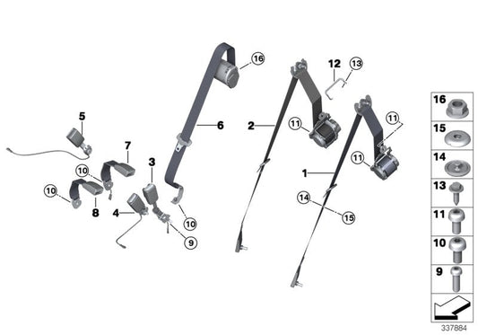 Genuine BMW 72117395094 Lower Belt Rear Right (Inc. X6) | ML Performance US US Car Parts