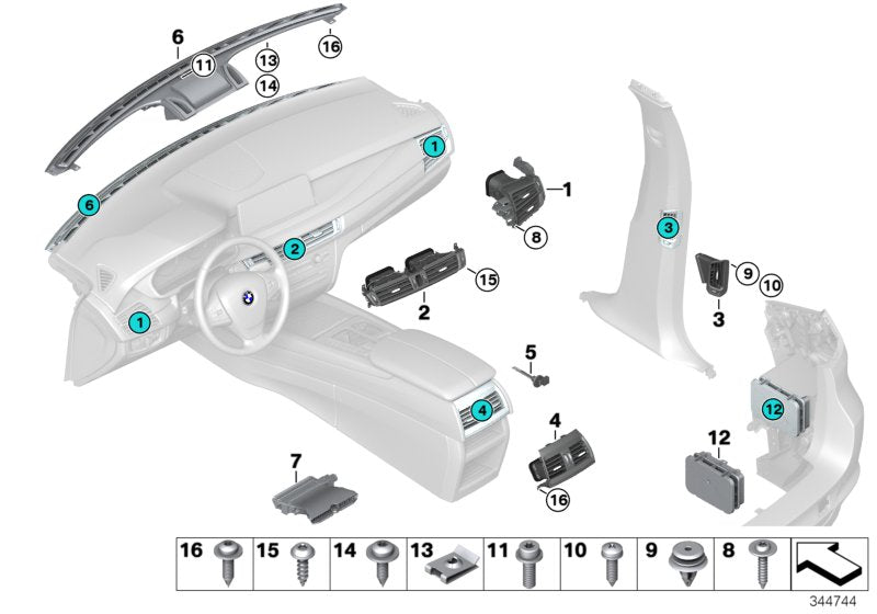 Genuine BMW 64229252013 F15 F16 Fresh Air Grille Rear Room (Inc. X6) | ML Performance US US Car Parts