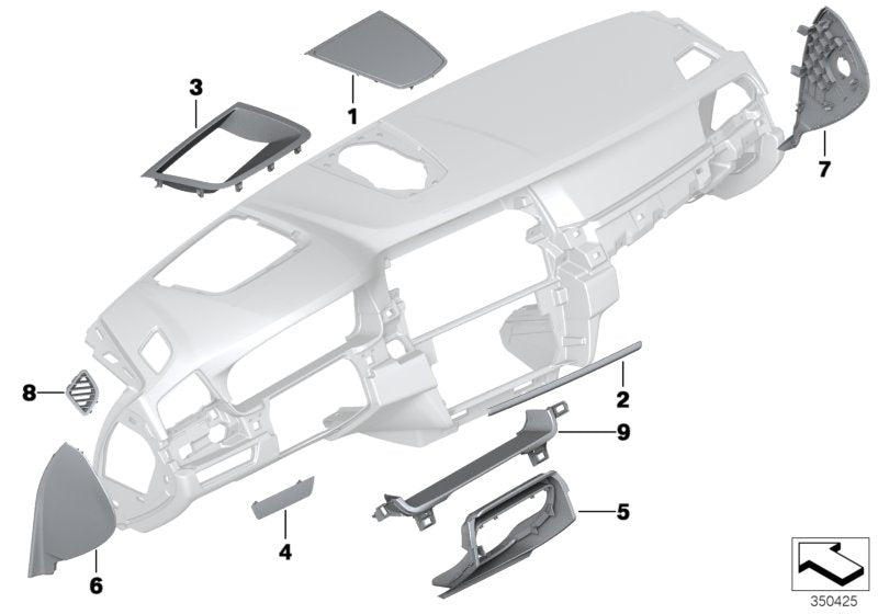 Genuine BMW 51459209784 Cover Panel, Centerstack DOLOMITI (Inc. 530dX, M550dX & 530d) | ML Performance US US Car Parts