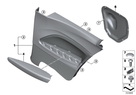 Genuine BMW 51437485989 F22 Lateral Trim Panel Rear Left ANTHRAZIT/GRAU (Inc. 225d, 230i & 230iX) | ML Performance US US Car Parts