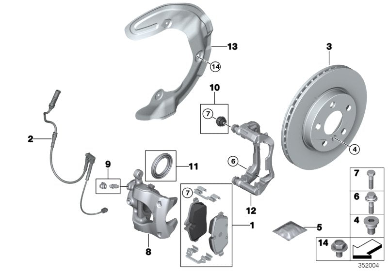 Genuine BMW 34116868780 Calliper Carrier Right (Inc. One, Cooper SE & 214d) | ML Performance US US Car Parts