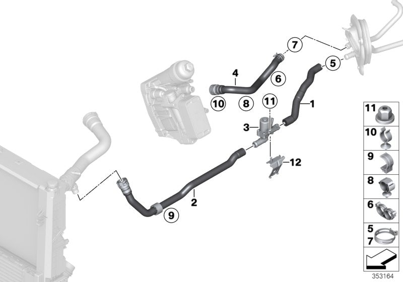 Genuine BMW 64217853727 F21 Hose F Radiator And Engine Return (Inc. M235iX, M135iX & M2) | ML Performance US US Car Parts