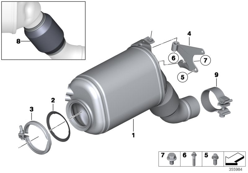 Genuine BMW 18308571007 F15 F16 At-Diesel Particulate Filter (Inc. X5 & X6 30dX) | ML Performance US US Car Parts