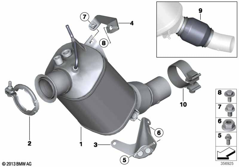 Genuine BMW 18308513949 Rp Diesel Particulate Filter EU6