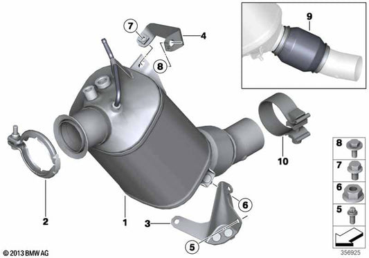 Genuine BMW 18308513949 Rp Diesel Particulate Filter EU6