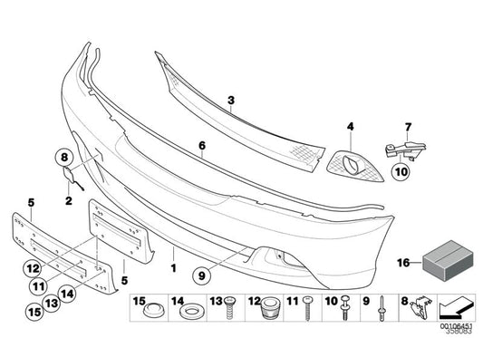 Genuine BMW 51117147527 E46 Grid Lateral Left CHROM (Inc. 330Cd, 316Ci & 320Cd) | ML Performance US US Car Parts