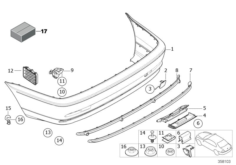 Genuine BMW 51128244380 E46 Trailer Hitch Flap, Prime-Coated (Inc. 325Ci, 318Ci & 323Ci) | ML Performance US US Car Parts