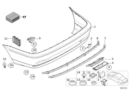 Genuine BMW 51128244380 E46 Trailer Hitch Flap, Prime-Coated (Inc. 325Ci, 318Ci & 323Ci) | ML Performance US US Car Parts