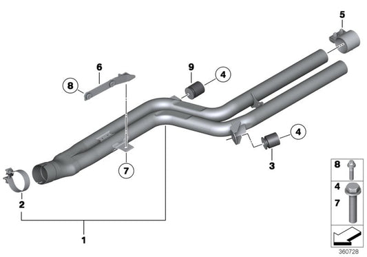 Genuine BMW 18307605257 Front Pipe (Inc. 640i & 640iX) | ML Performance US US Car Parts