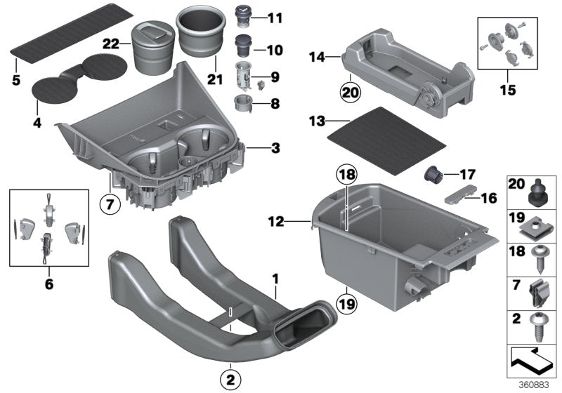 Genuine BMW 51169200879 F25 Rubber Insert, Cup Holder (Inc. X3) | ML Performance US US Car Parts