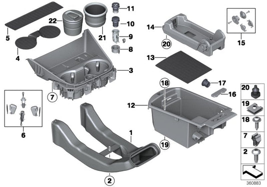 Genuine BMW 51169200879 F25 Rubber Insert, Cup Holder (Inc. X3) | ML Performance US US Car Parts