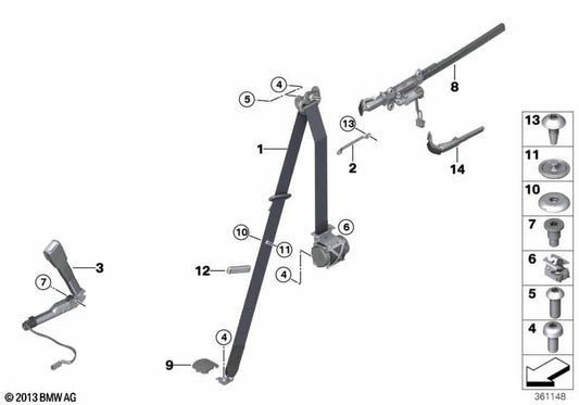 Genuine BMW 72117352852 Hand, Belt Extender, Right