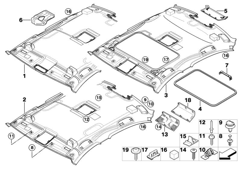 Genuine BMW 51449114174 E92 Molded Roof Lining CREAMBEIGE (Inc. 318i, 328i & 325xi) | ML Performance US US Car Parts