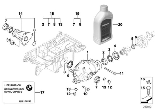 Genuine BMW 31507512915 E53 At-Front Differential I=41:10=4,10/V (Inc. X5) | ML Performance US US Car Parts