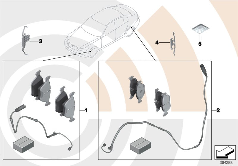 Genuine BMW 34212468438 Set Of Brake Pads With Wear Sensors VALUE LINE (Inc. 325d, 335i & 330d) | ML Performance US US Car Parts