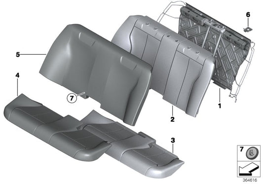 Genuine BMW 52207309918 Cover Backrest, Leather SCHWARZ (Inc. 318dX, 320i ed & 328d) | ML Performance US US Car Parts