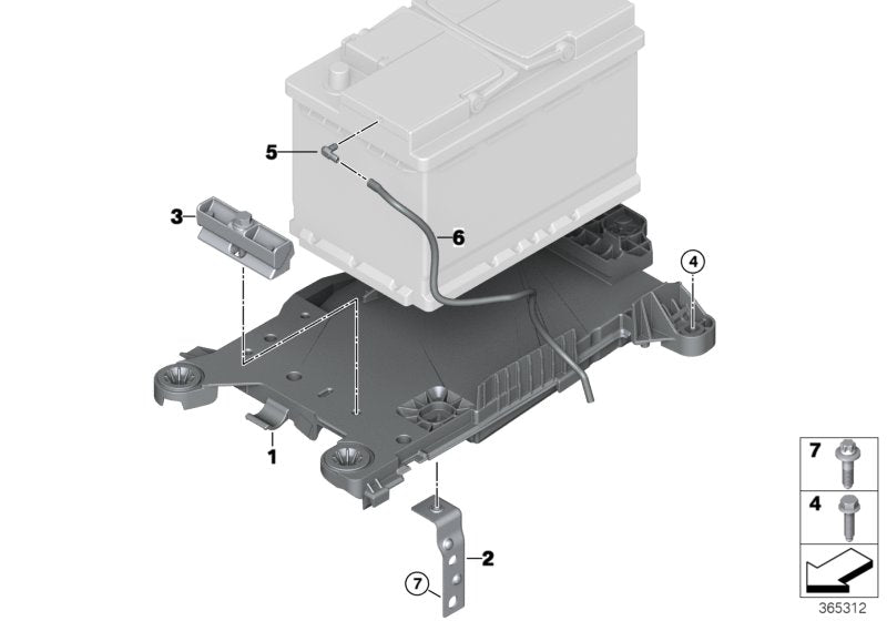 Genuine BMW 61219387574 F46 Battery Tray 70AH (Inc. 118i, 218d & 225iX) | ML Performance US US Car Parts