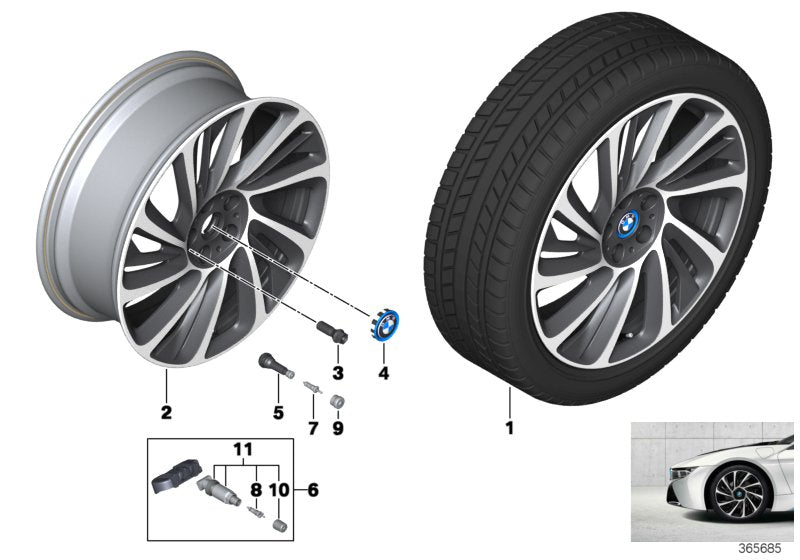Genuine BMW 36116862896 I15 I12 Alloy Rim Forged Left 7,5JX20 ET:40 (Inc. i8) | ML Performance US US Car Parts