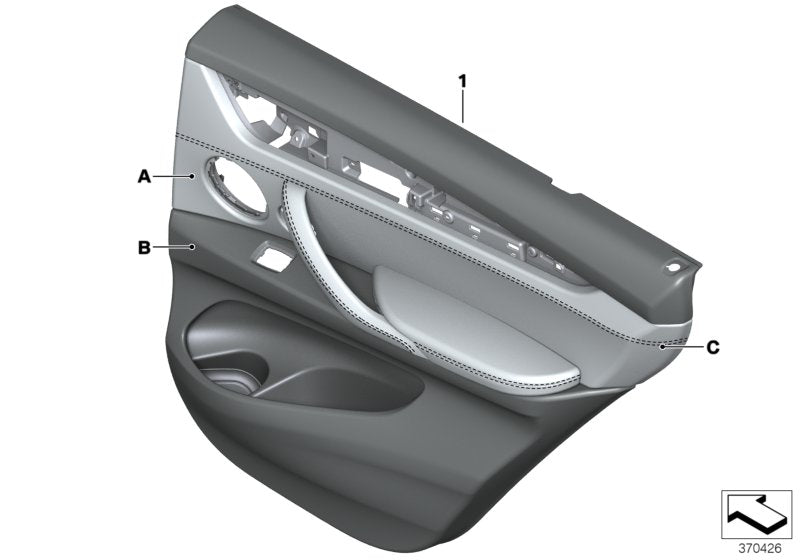 Genuine BMW 51427988434 F15 Door Lining Leather Rear Right INDIVIDUAL (Inc. X5) | ML Performance US US Car Parts