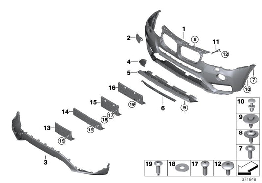 Genuine BMW 51117389900 F25 TriCover, Bumper, Primed, Front I-CAM (Inc. X3) | ML Performance US US Car Parts