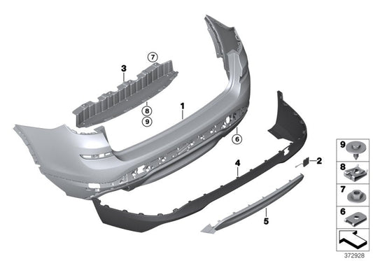 Genuine BMW 51127338789 F26 Bumper Trim Panel, Primed, Rear (Inc. X4) | ML Performance US US Car Parts