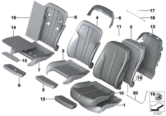 Genuine BMW 52107308054 Pad, Comfort, Climate, Active Seat Right CIS (Inc. 650iX, Alpina B6 & 640iX) | ML Performance US US Car Parts