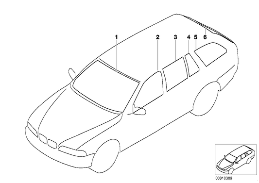 Genuine BMW 51348189258 E39 Side Window Green Right (Inc. 525i, 520i & 530i) | ML Performance US US Car Parts